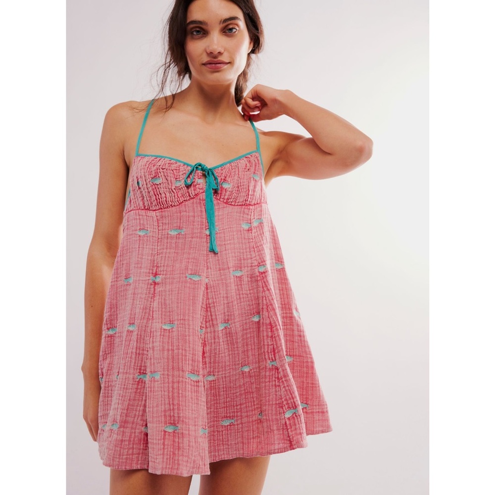 Free People Sunshine fish print mini dress